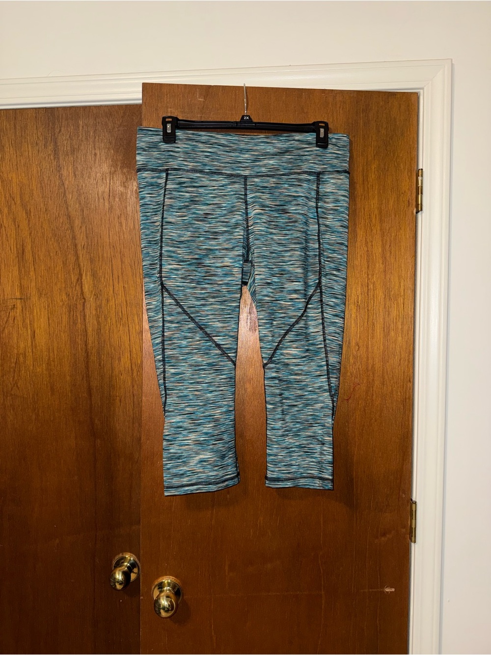 🐠 tek gear Kids Teal Space-Dye Capri Leggings